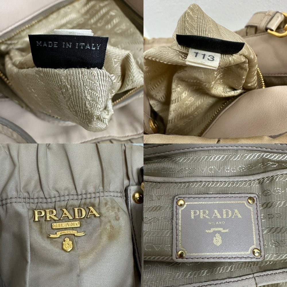 💯 Authentic Prada Beige Tote Nylon Women's Bag🍀 - Picture 7 of 17